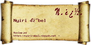 Nyiri Ábel névjegykártya